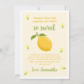 Niedlich Lemon Citrus Geburtstagspartei Dankeskarte (Vorderseite)