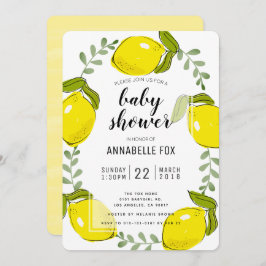 Niedlich Lemon Citrus White Baby Dusche Einladung