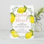 Niedlich Lemon Citrus White Bridal Dusche Einladun Einladung (Stehend Vorderseite)