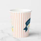 Niedlich Lemon Gelb Rosa Stripe Babydusche Pappbecher (Rechts)