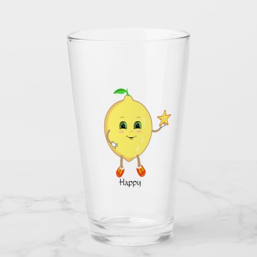 Niedlich Lemon Holding a Star Glas (Vorderseite)
