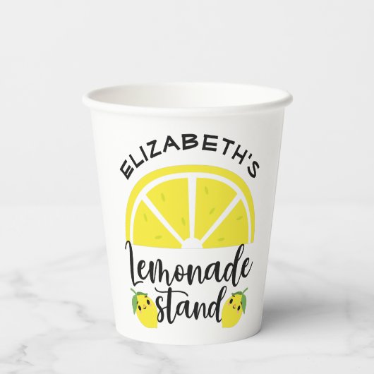 Niedlich Lemon Lemonade Stand Pappbecher (Rückseite)