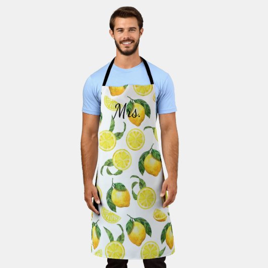 Niedlich Lemon Musterpapier Teller Schürze (Getragen)