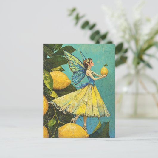 Niedlich Lemon Tree Fairy Postkarte (Stehend Vorderseite)