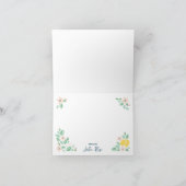 Niedlich Lemon Yellow Botanical Baby Dusche Dankeskarte (Innenseite)