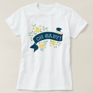 Niedlich Lemon Yellow Botanical Oh Babydusche T-Shirt
