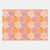 Niedlich Lemon Yellow & Peachy Orange Honeycomb &  Geschenkpapier Set (Vorderseite 2)