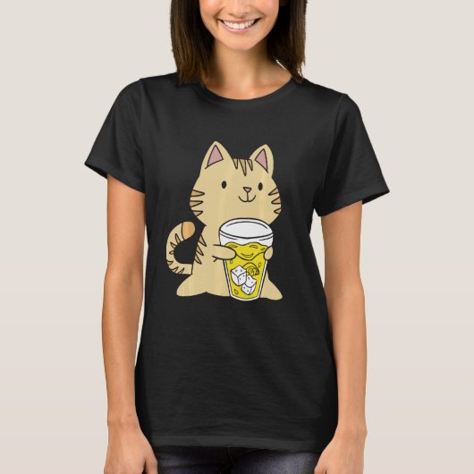 Niedlich Lemonade Stand Cat Funny Lemon Citrus Jui T-Shirt (Vorderseite)