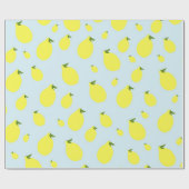 Niedlich Lemons Citrus Fruit Pattern Baby Dusche Geschenkpapier (Flach)