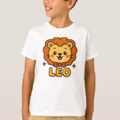 Niedlich Leo Zodiac Lion - Cartoon Astrologie Desi T-Shirt (Vorderseite)