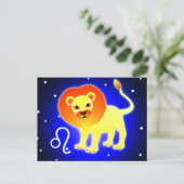 Niedlich Leo Zodiac Postkarte (Stehend Vorderseite)