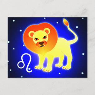 Niedlich Leo Zodiac Postkarte