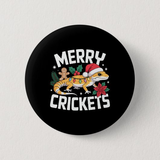 Niedlich Leopard Gecko Christmas Pub Button (Vorderseite)