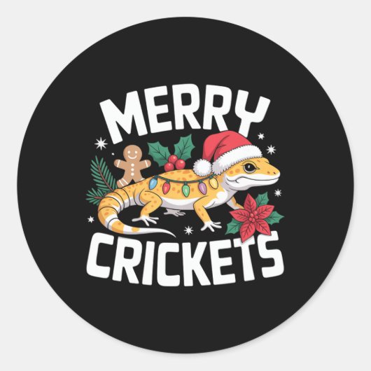 Niedlich Leopard Gecko Christmas Pub Runder Aufkleber (Vorderseite)