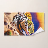 Niedlich Leopard Gecko Sunset Wüstendesign Badhandtuch Set (Handtuch)