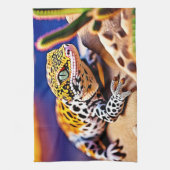 Niedlich Leopard Gecko Sunset Wüstendesign Geschirrtuch (Vertikal)