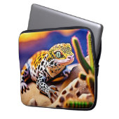 Niedlich Leopard Gecko Sunset Wüstendesign Laptopschutzhülle (Vorderseite Links)