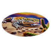 Niedlich Leopard Gecko Sunset Wüstendesign Schneidebrett (Ecke)