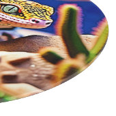 Niedlich Leopard Gecko Sunset Wüstendesign Schneidebrett (Ecke)