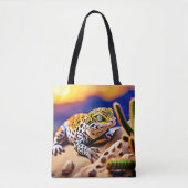 Niedlich Leopard Gecko Sunset Wüstendesign Tasche (Vorderseite)