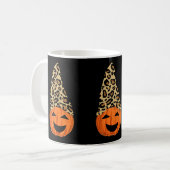 Niedlich Leopard Hat Pumpkin Kaffeetasse (Vorderseite Links)