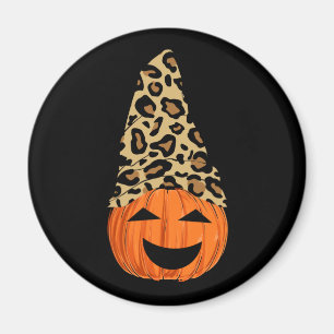 Niedlich Leopard Hat Pumpkin Magnet