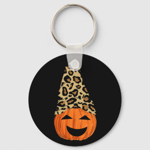 Niedlich Leopard Hat Pumpkin Schlüsselanhänger