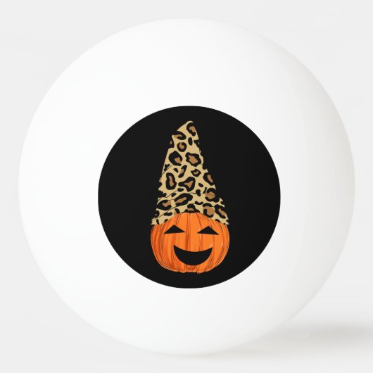 Niedlich Leopard Hat Pumpkin Tischtennisball (Vorderseite)