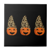 Niedlich Leopard Hat Pumpkins Fliese (Vorderseite)