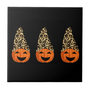 Niedlich Leopard Hat Pumpkins Fliese