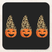 Niedlich Leopard Hat Pumpkins Rechteckiger Pappuntersetzer (Vorderseite)