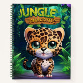 Niedlich Leopard Jungle Welcome Kitty Cat Wildlife Notizblock (Vorderseite)