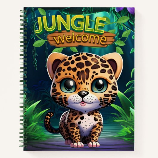 Niedlich Leopard Jungle Welcome Kitty Cat Wildlife Notizblock (Vorderseite)