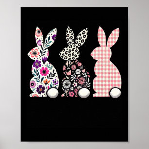 Niedlich Leopard Karierte Blume Floral Happy Oaste Poster