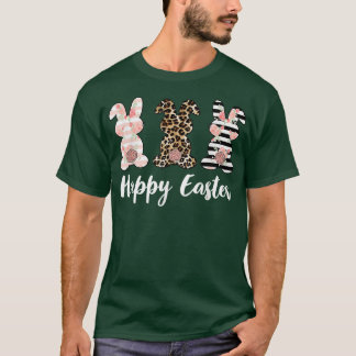 Niedlich Leopard Karierte Kaninchen Bunny Women Mä T-Shirt