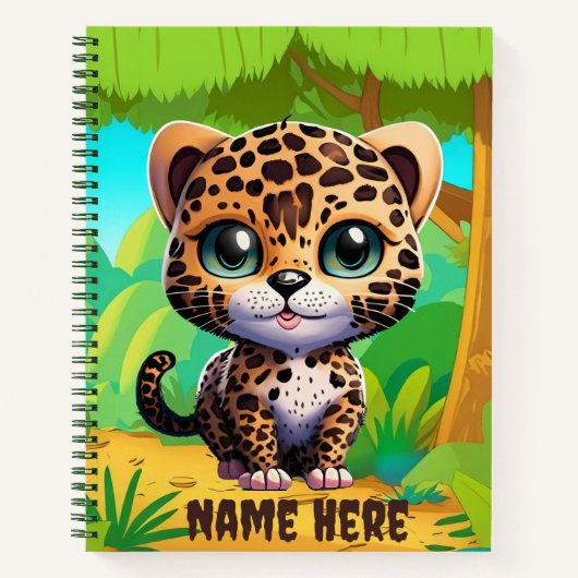 Niedlich Leopard Kitty Cat Safari Jungle Tier Notizblock (Vorderseite)