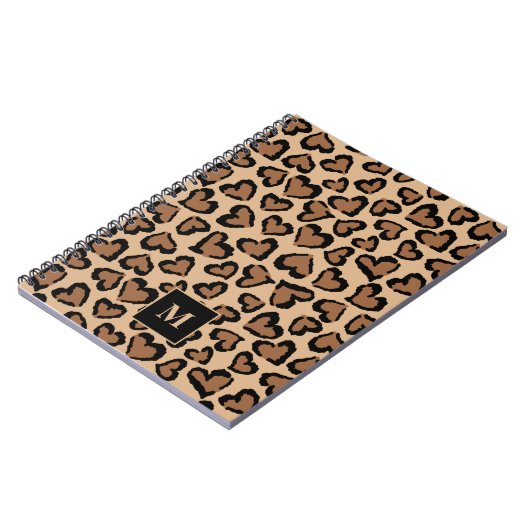Niedlich Leopard-Monogramm Notizblock (Linke Seite)