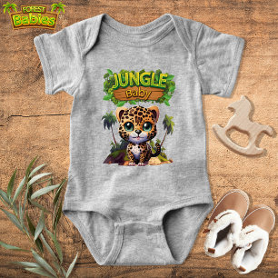 Niedlich Leopard Tropical Jungle Safari Kitty Cat Baby Strampler