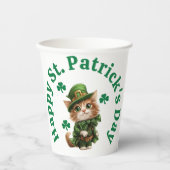 Niedlich Leprechaun Cat Happy St. Patrick's Day Pappbecher (Vorderseite)