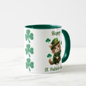 Niedlich Leprechaun Cat Tasse - Happy St. Patrick' (VorderseiteRechts)