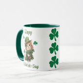 Niedlich Leprechaun Cat Tasse - Happy St. Patrick' (Vorderseite Links)