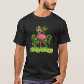 Niedlich Leprechaun Flamingo Kleeblatt St Patricks T-Shirt (Vorderseite)