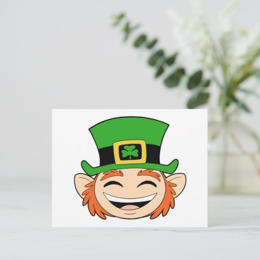 Niedlich Leprechaun-Gesicht Postkarte (Stehend Vorderseite)