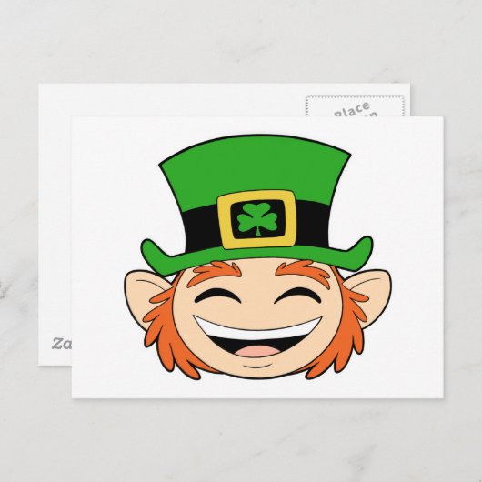 Niedlich Leprechaun-Gesicht Postkarte (Vorne/Hinten)