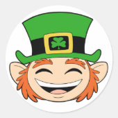 Niedlich Leprechaun-Gesicht Runder Aufkleber (Vorderseite)