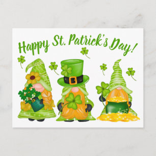 Niedlich Leprechaun Gnome Happy St. Patrick's Day Postkarte