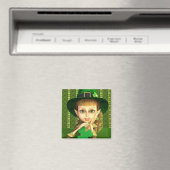 Niedlich Leprechaun Kleeblatt Girl Magnet (In Situ (Geschirrspüler))