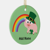 Niedlich Leprechaun Pig Keramik Ornament (Rechts)