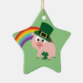 Niedlich Leprechaun Pig Keramikornament (Rechts)