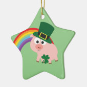 Niedlich Leprechaun Pig Keramikornament (Links)